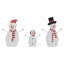  Lighted Snowman Family 3 Pcs Warm White Polyester