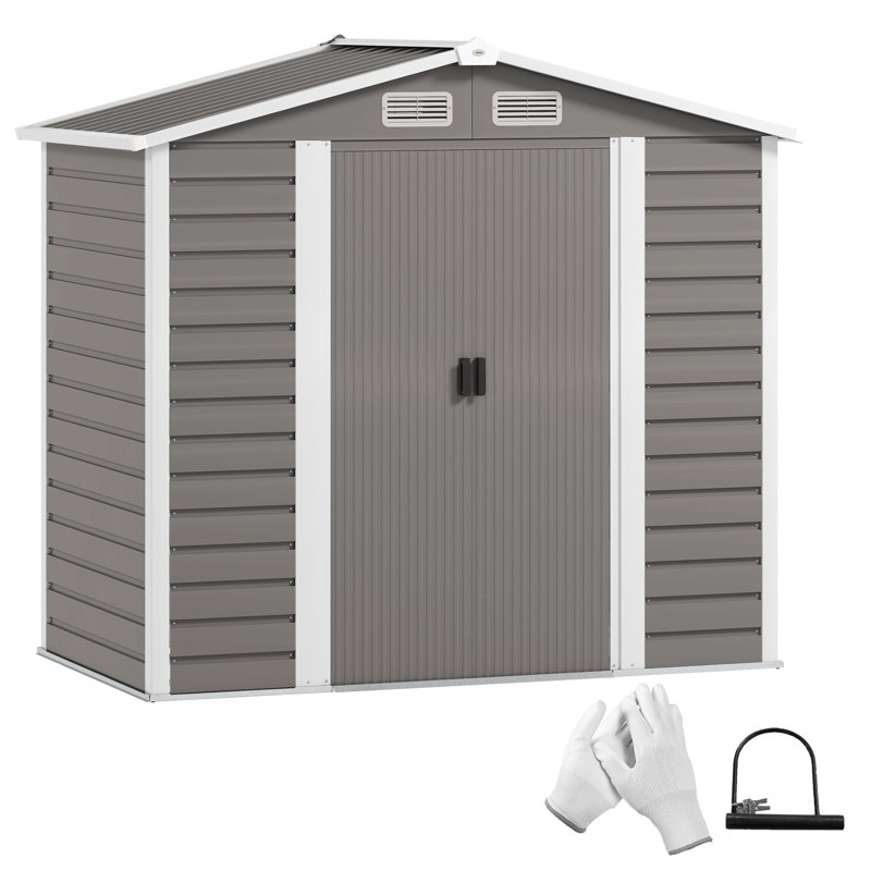 Garden Storage Shed, Light Grey