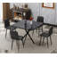 Table de salle à manger carrée, table de salle à manger carrée moderne Mid-Century pour 4 à 6 personnes