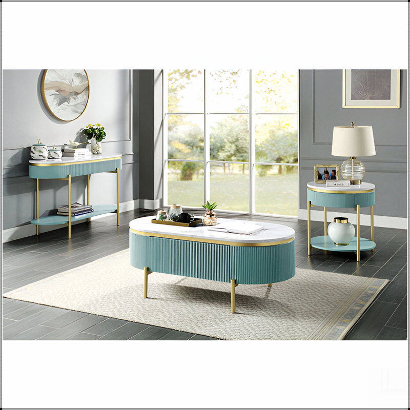 Table de salon Glam, Bleu sarcelle