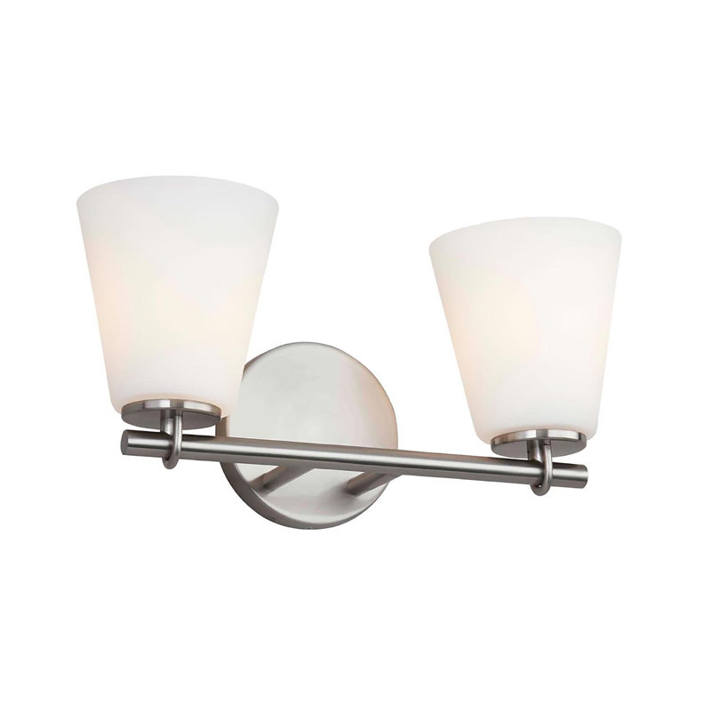 Éclairage pour meuble-lavabo à intensité variable 2 lumières Pineland, Nickel brossé