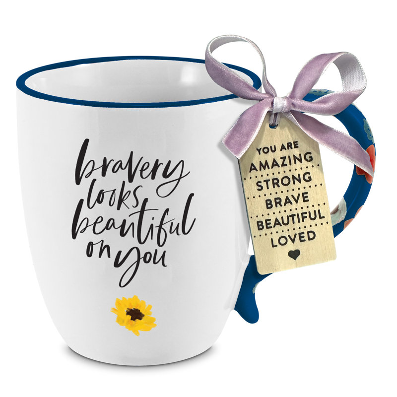 Mug Floral Bravery Looks Beautiful 19Oz