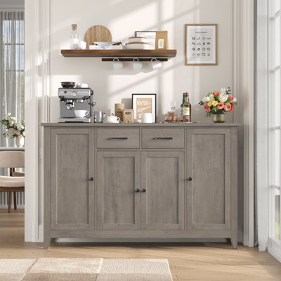 55.1'' Sideboard With 2 Drawers, Adjustable Shelves