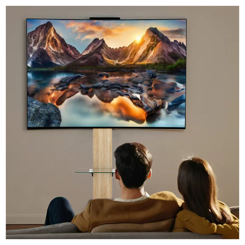 Meuble télé avec roulettes et tablette en verre Modern Modern