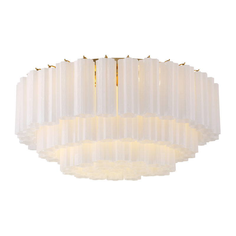 Shaurya 16 Light Aged Brass Flush Mount, Latin vieilli / blanc