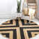 Adwin Two-Tone Chevron Round Jute Black/Natural Rug