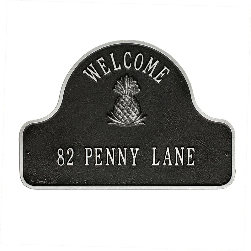 2-Line Wall Address Plaque, Black / Silver, Yes