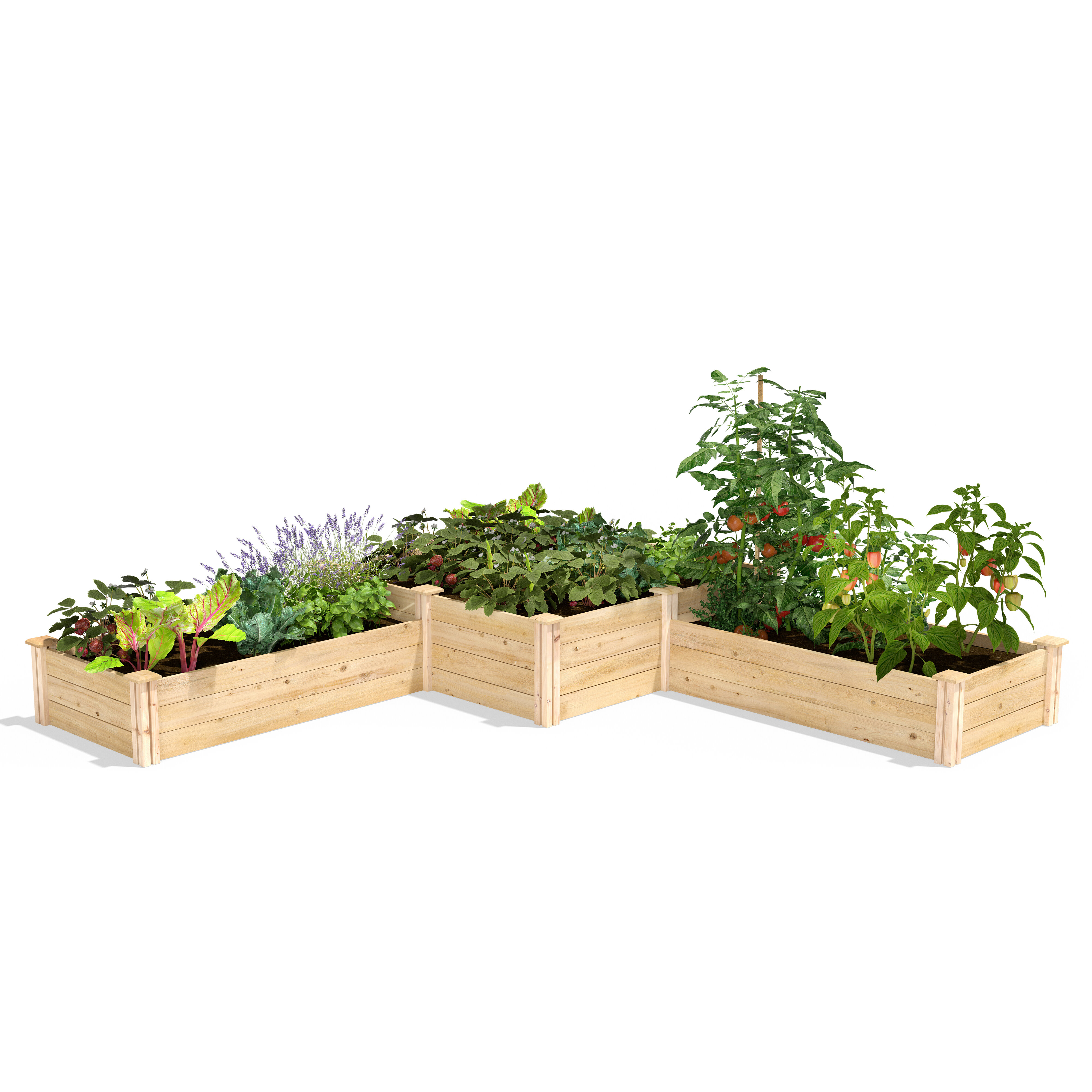 Greenes Fence Original Cedar 4 ft x 12 ft Wood Raised Garden Bed ...