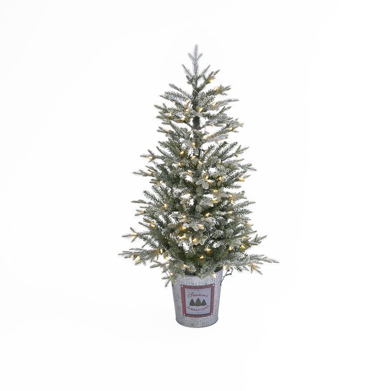 4' Pre-Lit Pine Half Christmas Tree