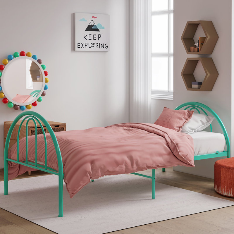 Brooklyn Metal Twin Bed, Turquoise