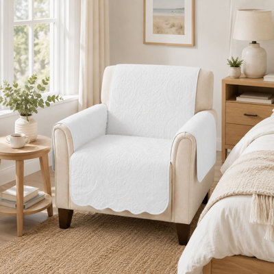 Reversible Quilted Chair Cover, Elastic Strap Design