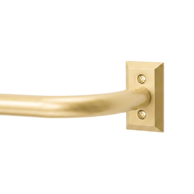 Wrap Around Blackout Curtain,1" Heavy Duty Adjust 66-120",Room Darkening Rod Curved French Return Blocks Light,Gold
