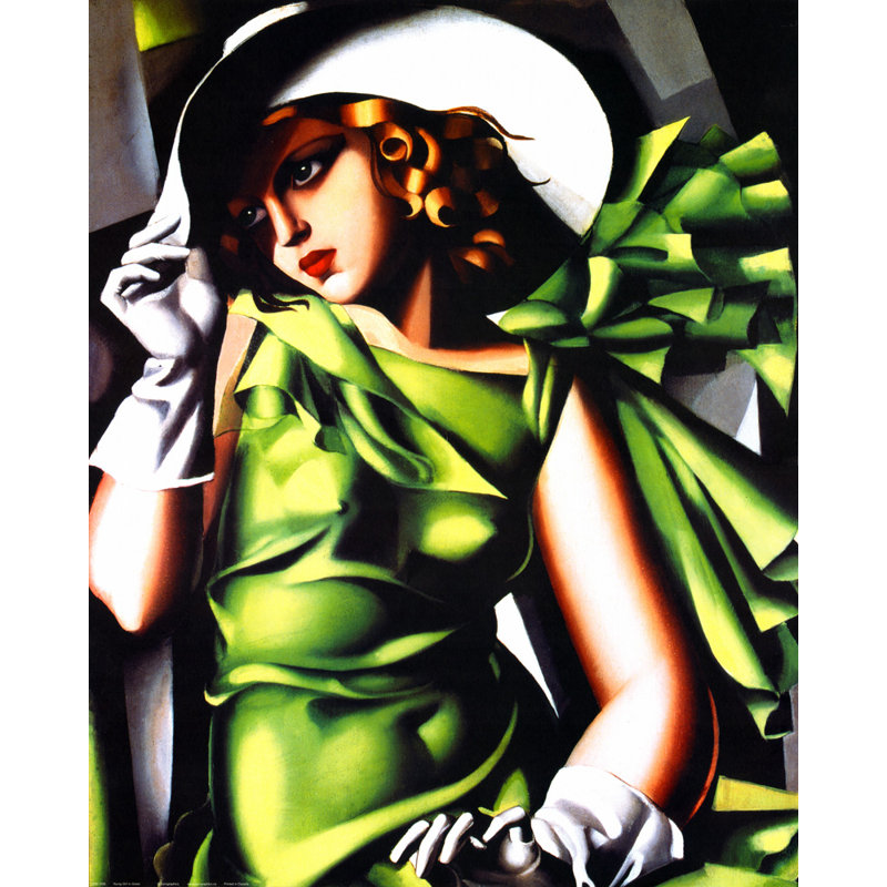 Jeune fille en vert, H 35 po x l 28 po