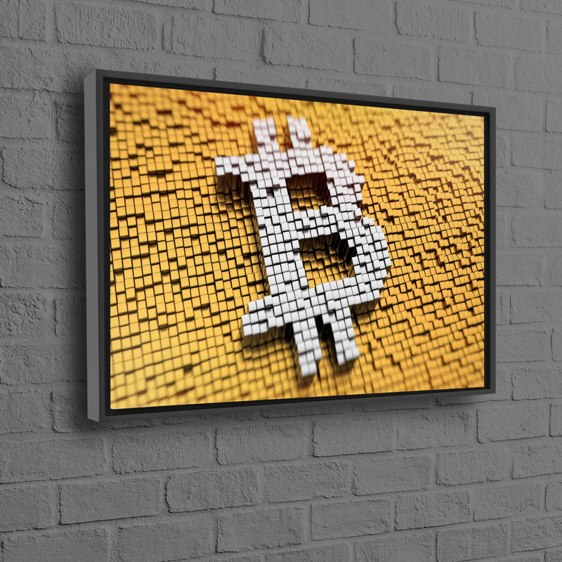 Toile 3D moderne imprimée comme un cadeau personnalisé de la Saint-Valentin représentant une monnaie Crypto idéale pour lui et pour elle