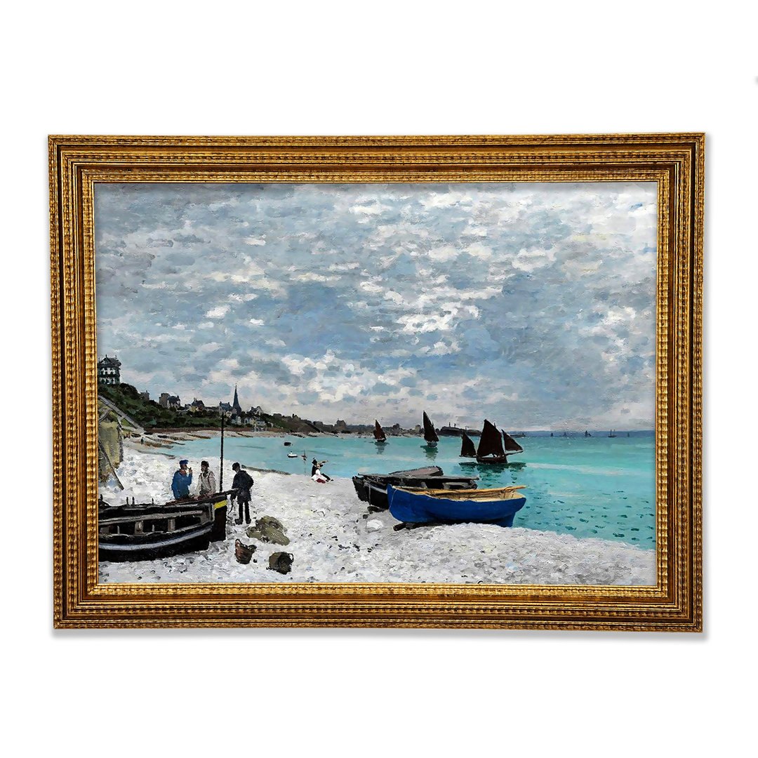 Gerahmtes Leinwandbild The Beach At Sainte-Adresse von Monet