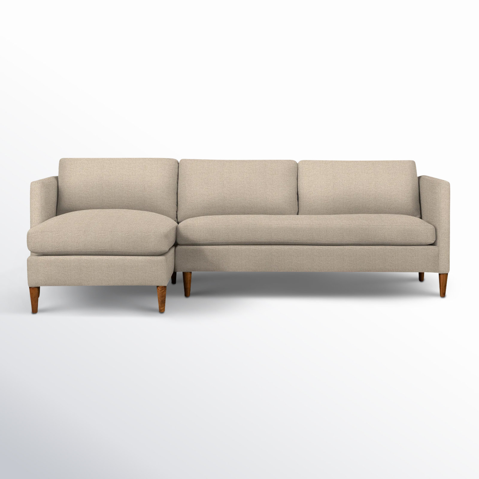 Clifford Chaise Sectional, Left Hand Facing, Nomad Eggshell Crypton® Chenille
