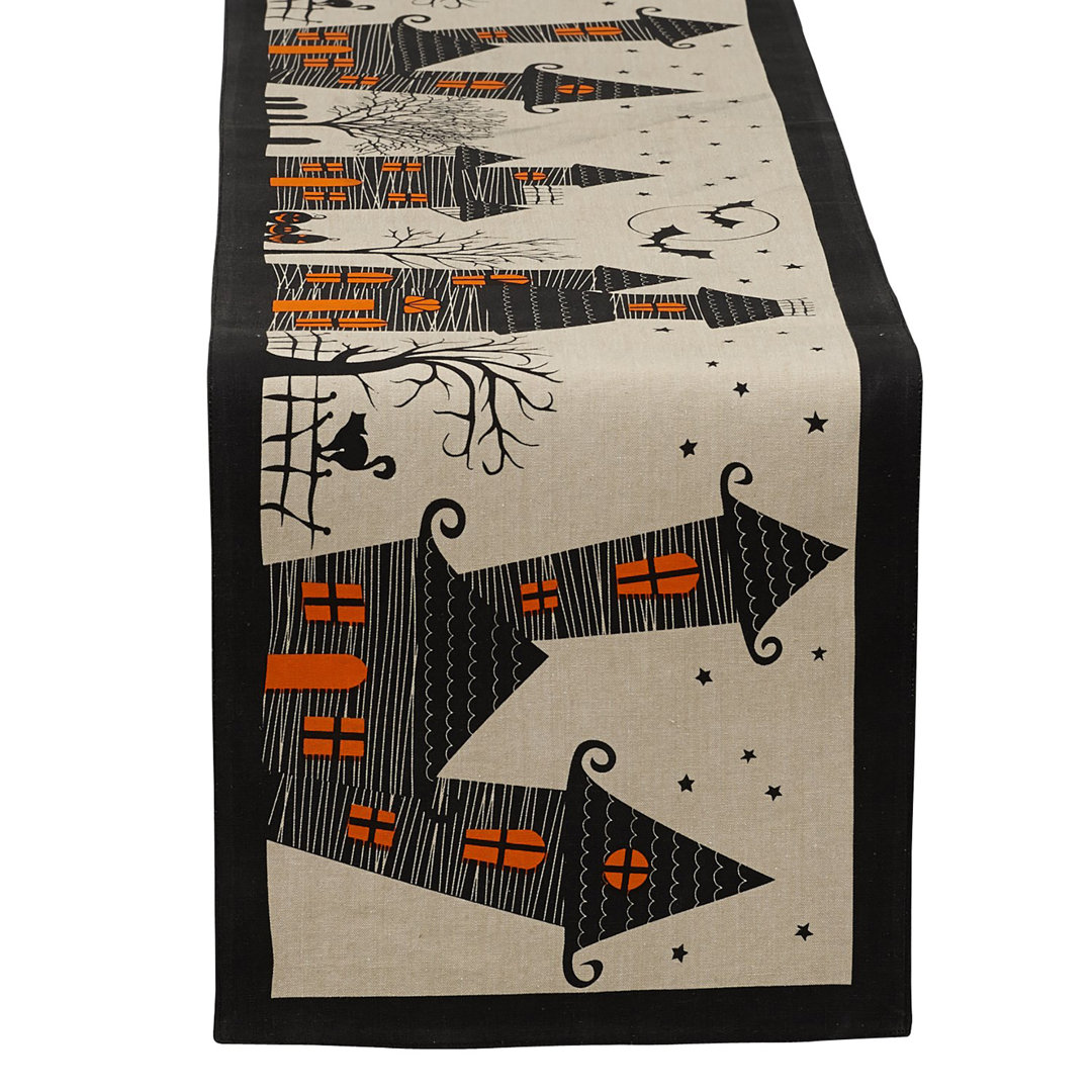 Turnage Haunted House Table Runner The Holiday Aisle®