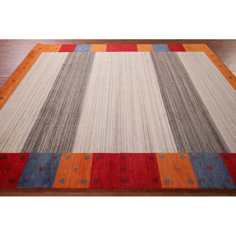 Striped Handmade Gabbeh Indian Area Rug