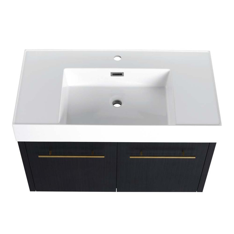 Meuble-lavabo simple 35,4 po avec plateau en résine Andropolis