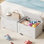 Coffre de rangement, banc de rangement en bois de 23,62 po avec charnière de sécurité, grand coffre à jouets pour l'entrée, salon