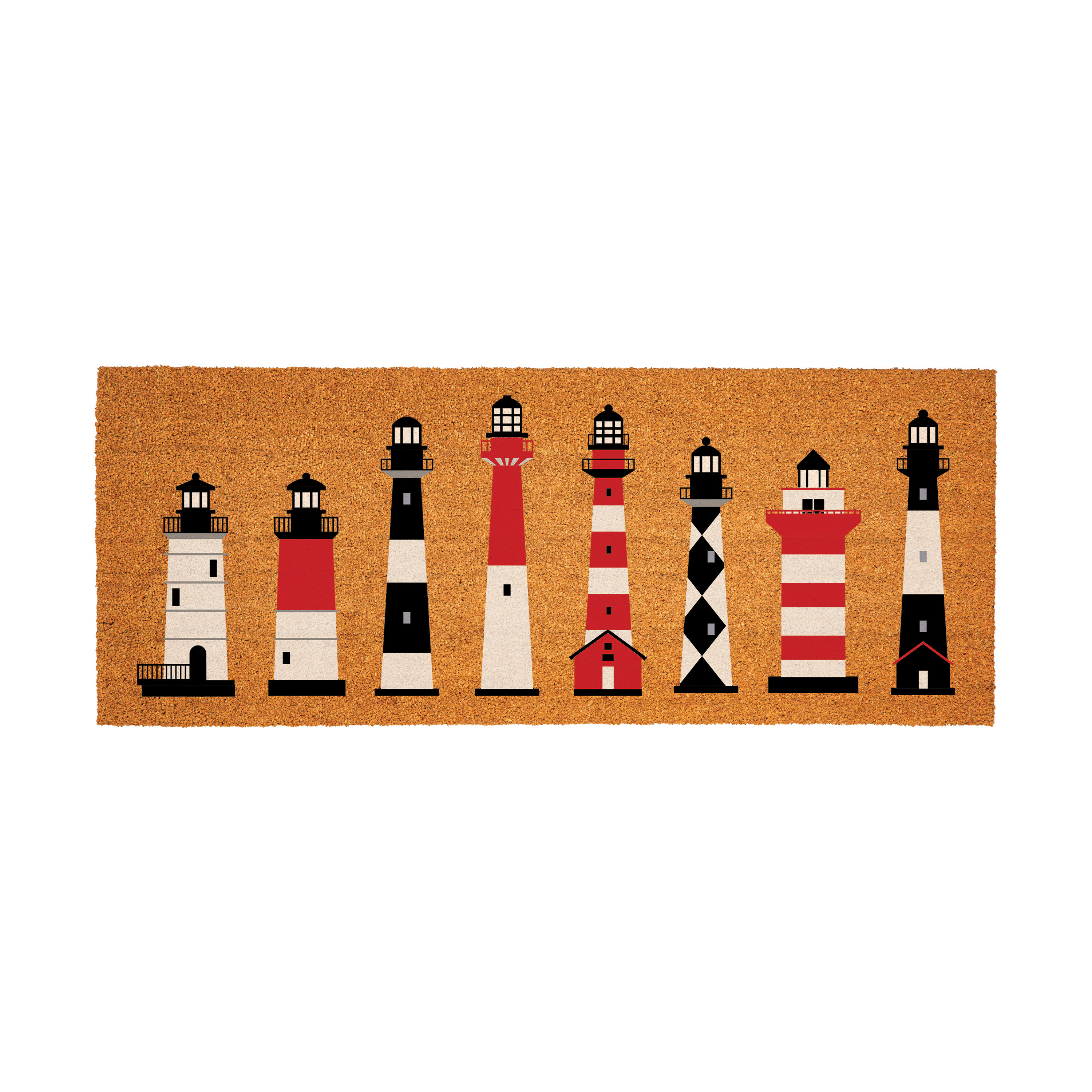 Breakwater Bay Coastal Coir Mat Lighthouse 60x24