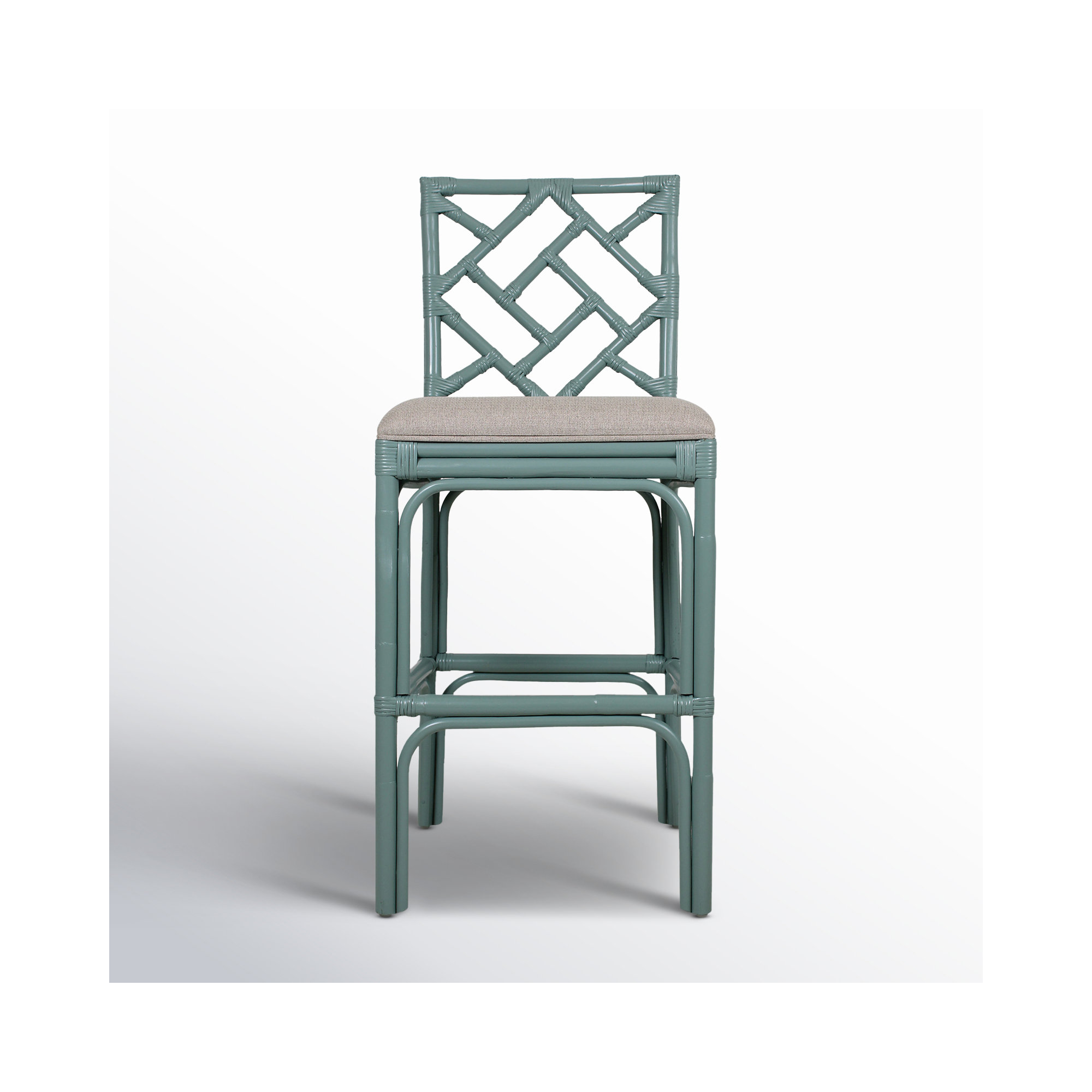 Fulton Woven Stool, Sky Blue, Bar Stool (30" Seat Height)