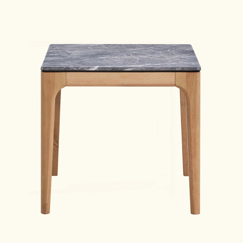 Table de bout carrée à plateau en faux marbre