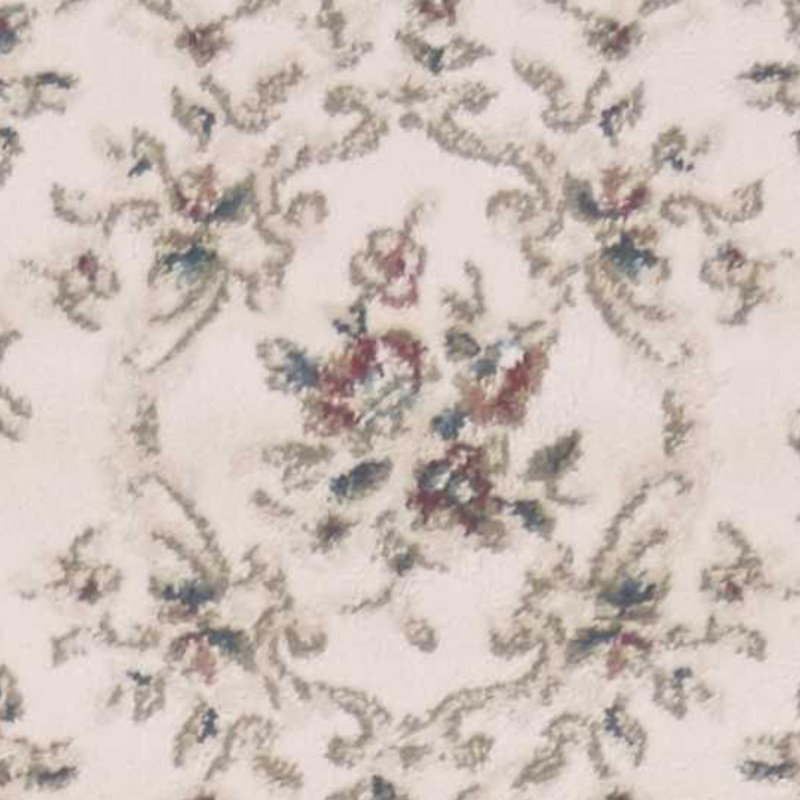 Ivory Bordered Floral Indoor Rug