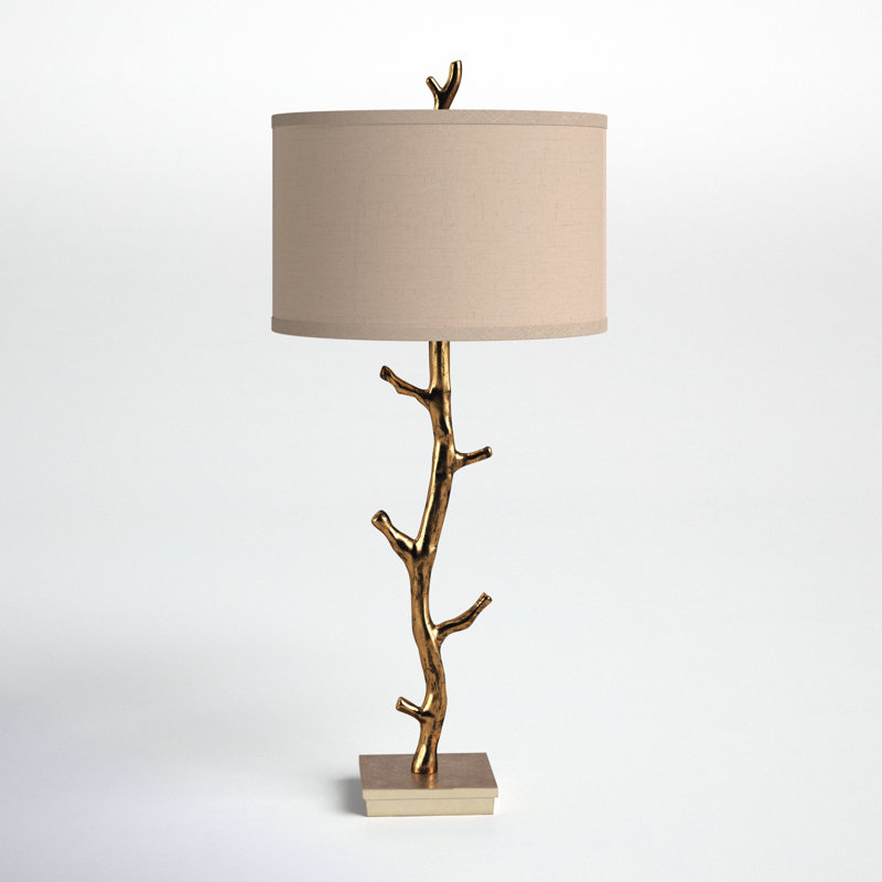 Hallie Table Lamp Lamp, Plated Antiqued Gold, Ivory