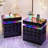 2-Drawer Nightstand with Adjustable RGB Light and Human Body Detection,Fashionable Mirror Visual Design Bedside Table with Charging Station-645997691