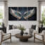 "Blue Gold Angel Wings", art de chambre à coucher, impression sur toile encadrée, 3 pièces-131522079-131522082
