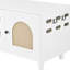 Cream White Cat House - Furniture Style With Pattern And Scratching Board 31 Cabinet Extra Storage Space Cat- Design