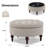 Ellersick Versatile Round Water-Resistant Linen Upholstered Storage Ottoman-2138734779