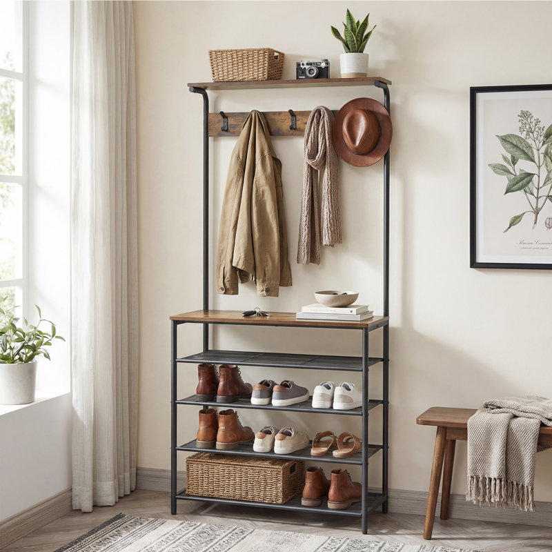 Hall Tree With Shoe Bench