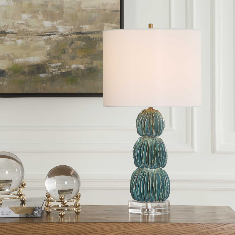 Lampe de table bleu sarcelle Uttermost Bonaire