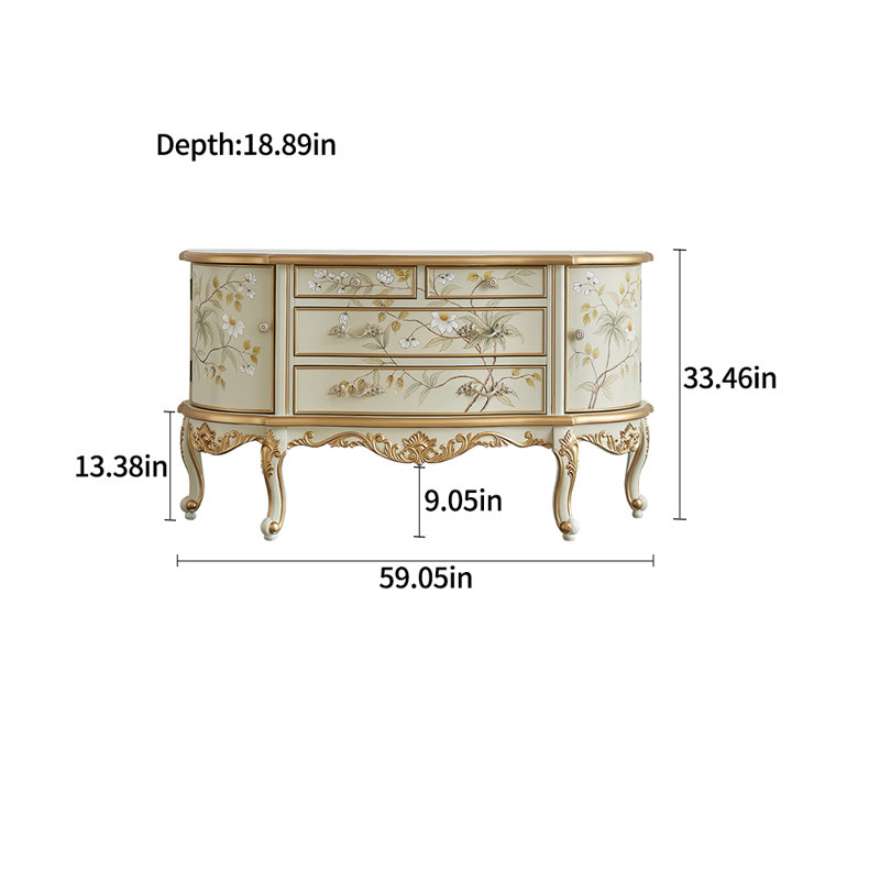 Modern Simple Painted Wooden Accent Cabinet