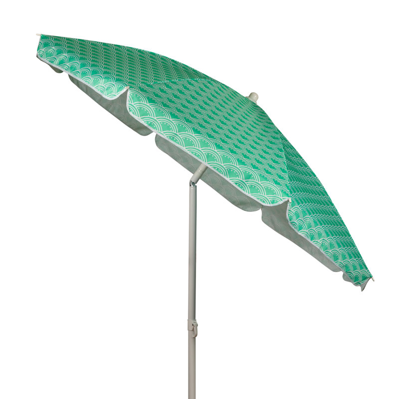 Edwin 5.5 ft Outdoor Canopy Sunshade Beach Umbrella and Small Patio Umbrella, Mermaid Teal