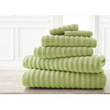 6-Piece Ultra Soft Quick-Dry 550GSM 100% Combed Cotton Wavy Towel Set [Sage]