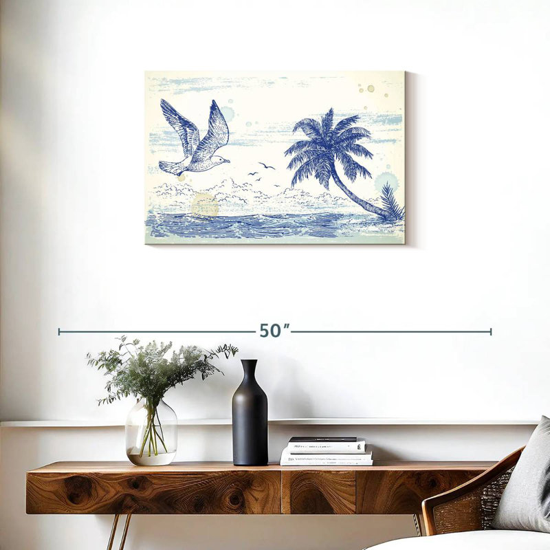 Summer Beach Drawing, 20" H x 30" W