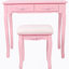 Ensemble de coiffeuse avec miroir et tabouret rembourré, coiffeuse en bois à 4 tiroirs pour la chambre à coucher-824883270