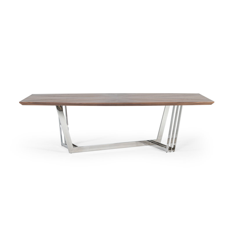 Table de salle à manger à tréteaux 106,5 po Kenilworth, Chrome