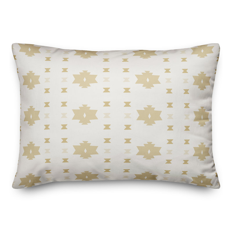 Housse et insert de coussin rectangulaire d'extérieur Southwest Shapes 19, Jaune