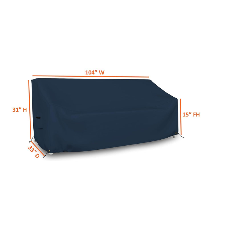 Outdoor Patio Bench Cover, 78.7cm H x 264.2cm W x 83.8cm D, Blue