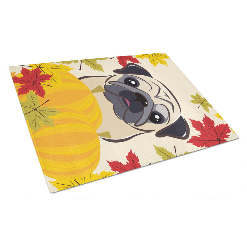 Planche à découper en verre trempé caroline de trésors, Fug Pug