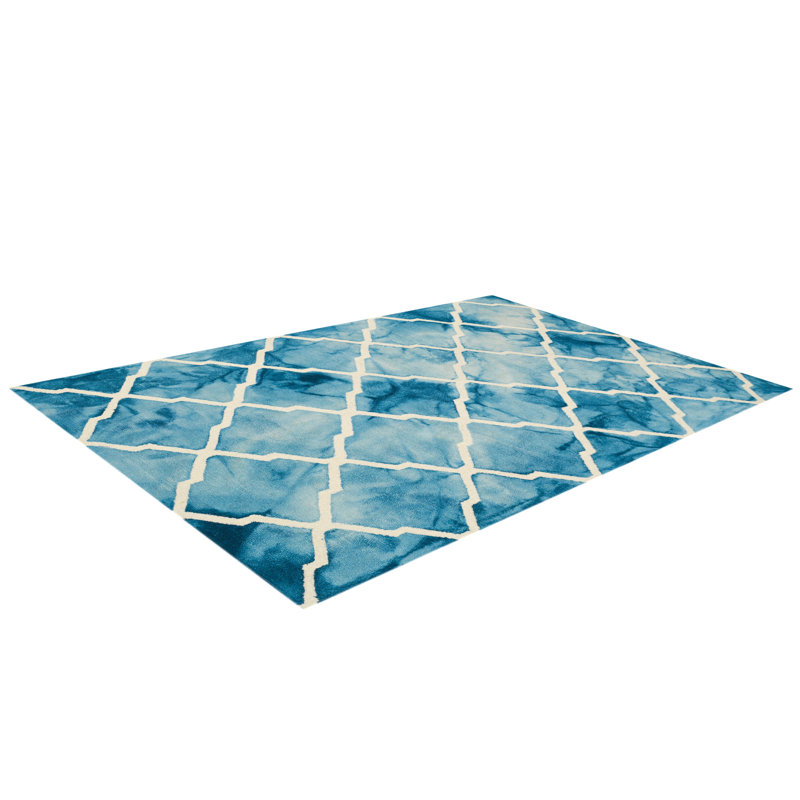 Geometric Wool Hand Woven Area Rug, Rectangle 152 x 244cm