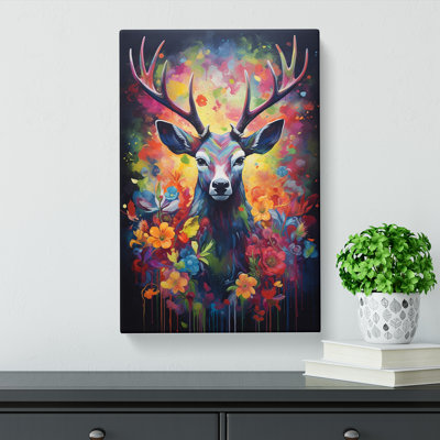 Stag Colour Field No.2 - Wrapped Canvas