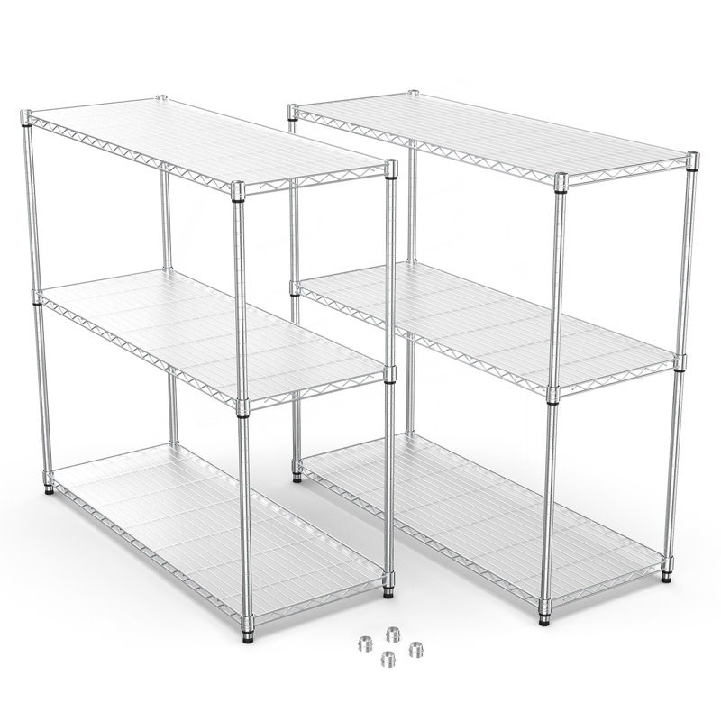 Ensemble de 2 étagères grillagées à 3 niveaux