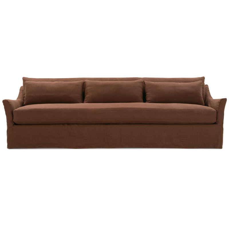 Moreau Slip Sofa, 35"H x 110"W x 41"D, Orange