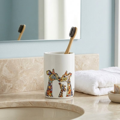 Steven Brown Ceramic Tumbler with Colourful Giraffe Design - Giraffe Family