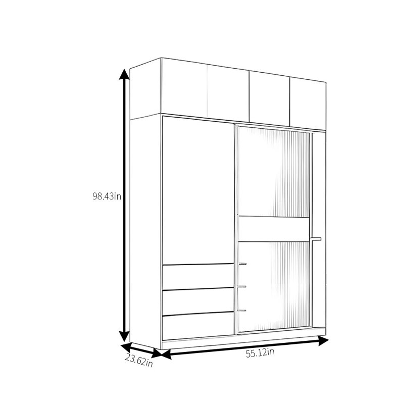 Armoire moderne, simple, pratique, élégante et élégante, H 99 po x l 56 po x P 24 po